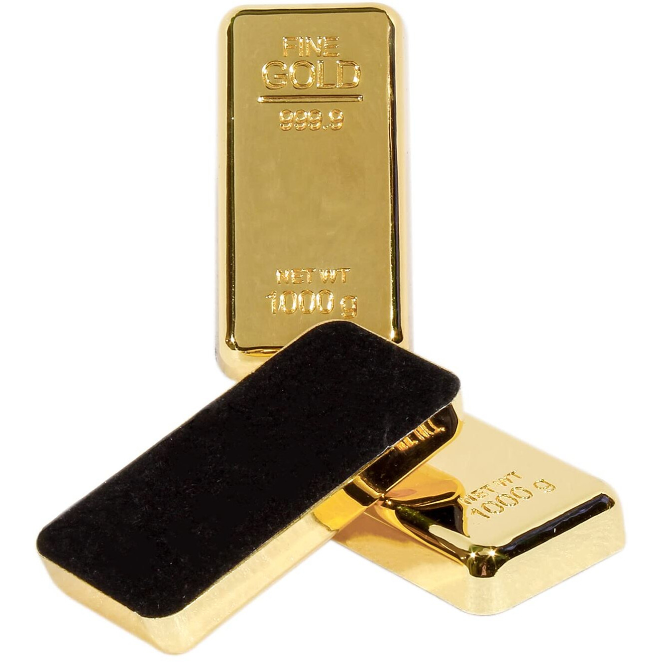 Zahepa Gold Bar Paper Weight For Office Table, Stylish Gift For Men & Women, Fancy Gifts For Birthday, Anniversary, Jewellery Shop Decoration (8 X 4 X 1 Cm, Pack Of 3)