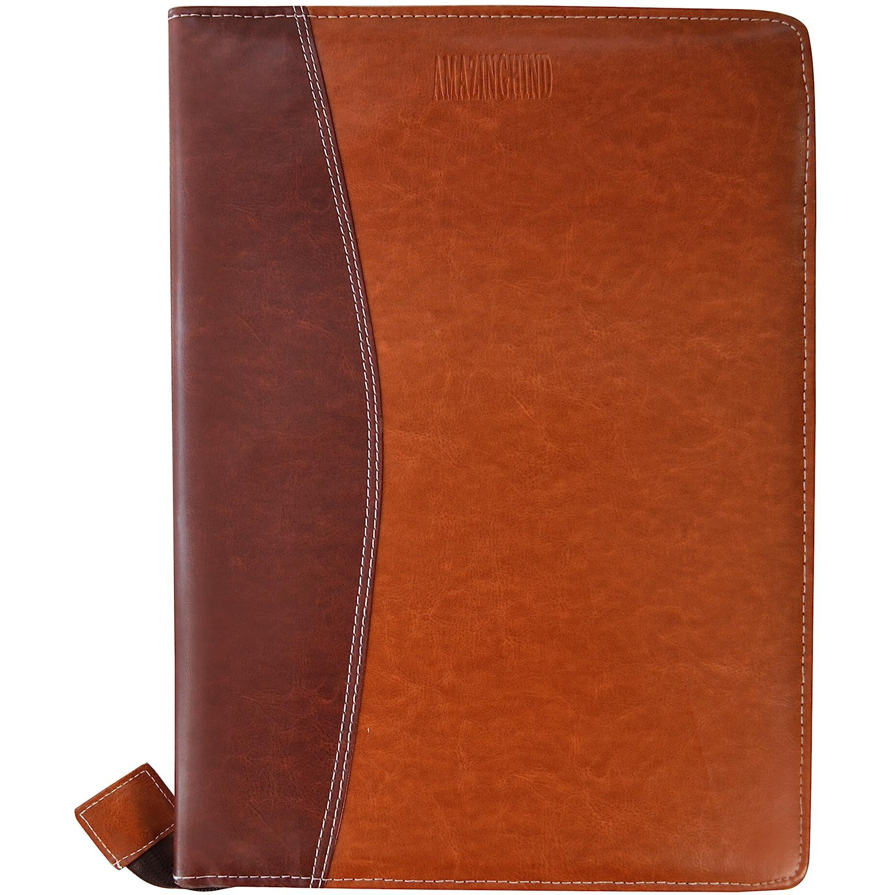 Amazinghind Leatherette Pack Of 2 Files Folders For Documents, Certificate File Holder To Store Your Documents (B4, Brown Mix_20 Leafs)
