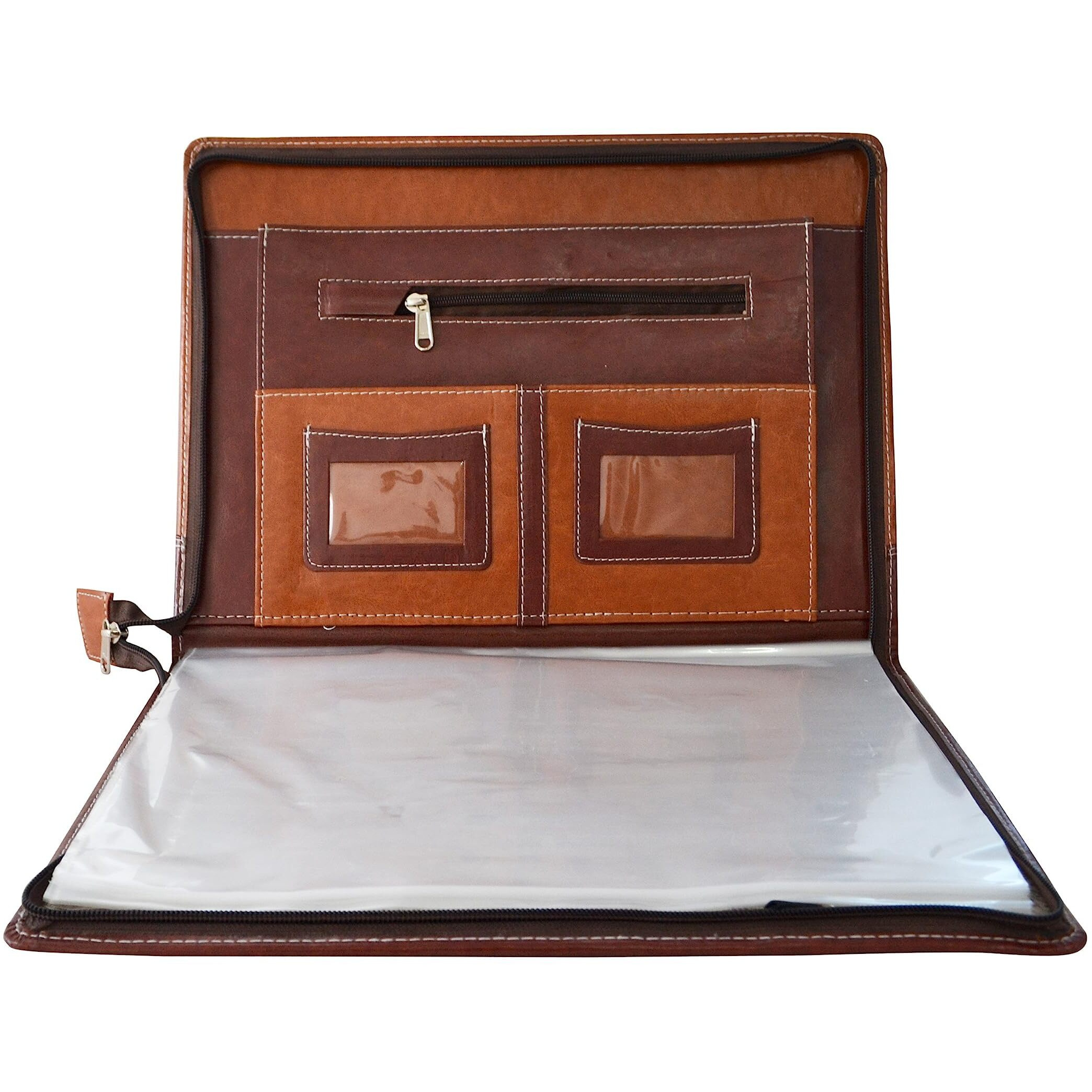 Amazinghind Leatherette Pack Of 2 Files Folders For Documents, Certificate File Holder To Store Your Documents (B4, Brown Mix_20 Leafs)