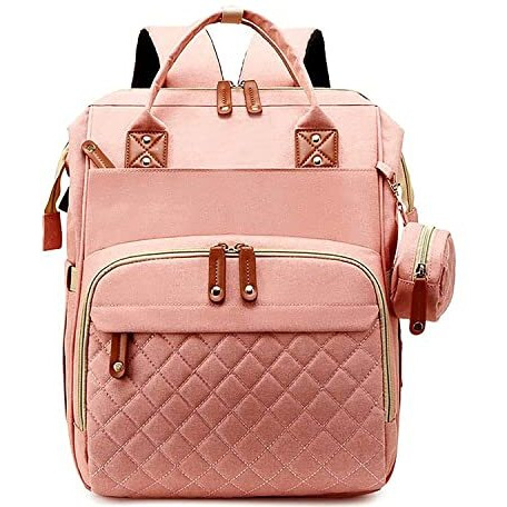 Handcuffs Baby Diaper Bag For Mothers | Maternity Bags | Waterproof | Nappy Backpack | New Mom | Travel | Backpacks | Gifts (Pink)