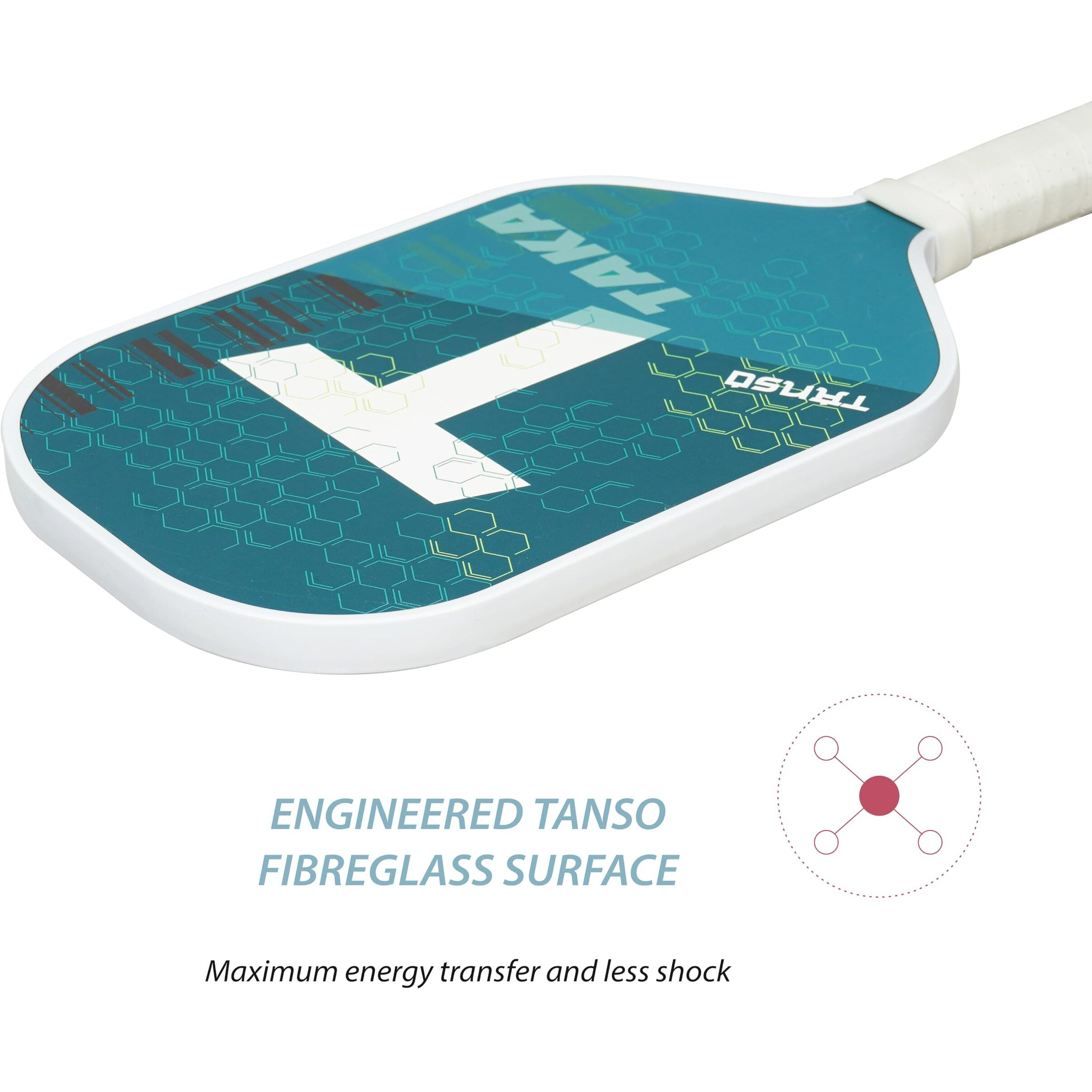 Tanso Taka Fiberglass Pickleball Paddle With Free Full Racquet Cover (225 Grams, Fiberglass Surface Pickleball Paddle With Polypropylene Honeycomb Core, Elongated 419Mm For Maximum Power)