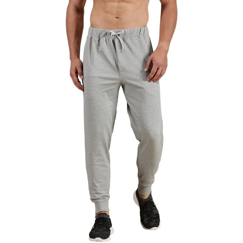 Chopper Club Men's Joggers In Medium Thick Polyester Stretchable Fabric In Slim Fit Sweatpants Light Grey Melange S