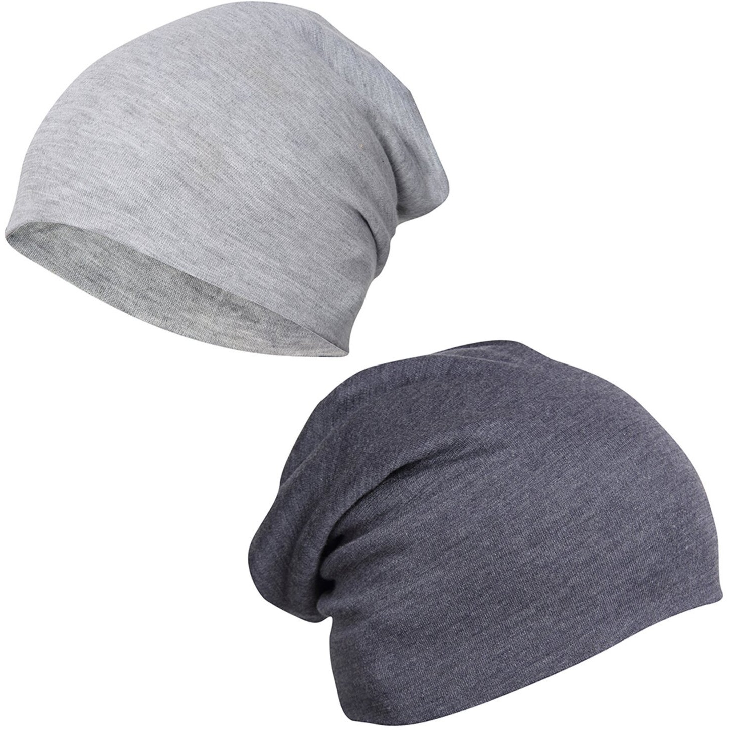 Fabseasons Cotton Slouchy Beanie And Skull Cap For Summer, Winter, Autumn & Spring Season. Combo Pack Of 2 (Gray, Blue)