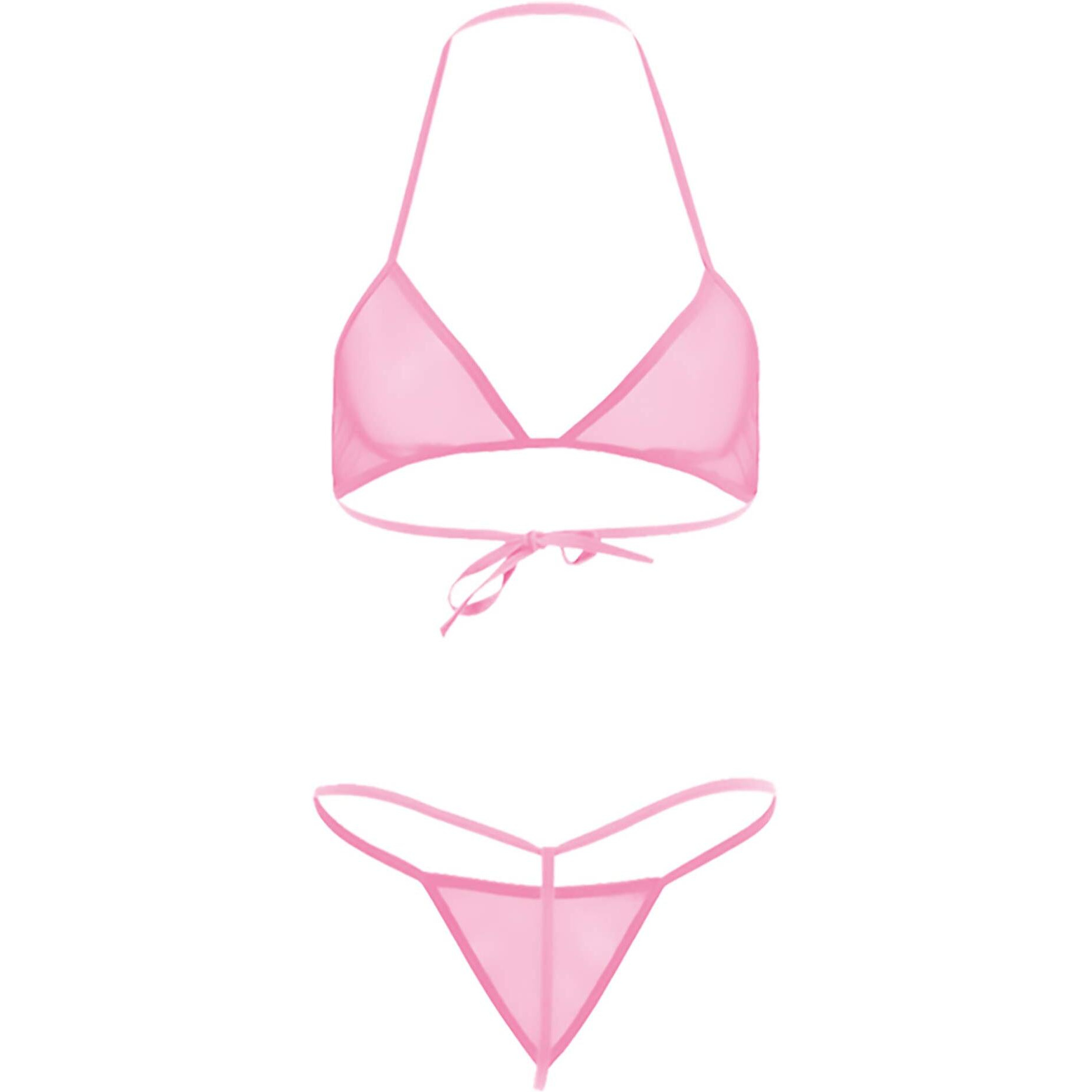Xs And Os Women Sheer Net Bra Panty Lingerie Set (Baby Pink, Free Size)
