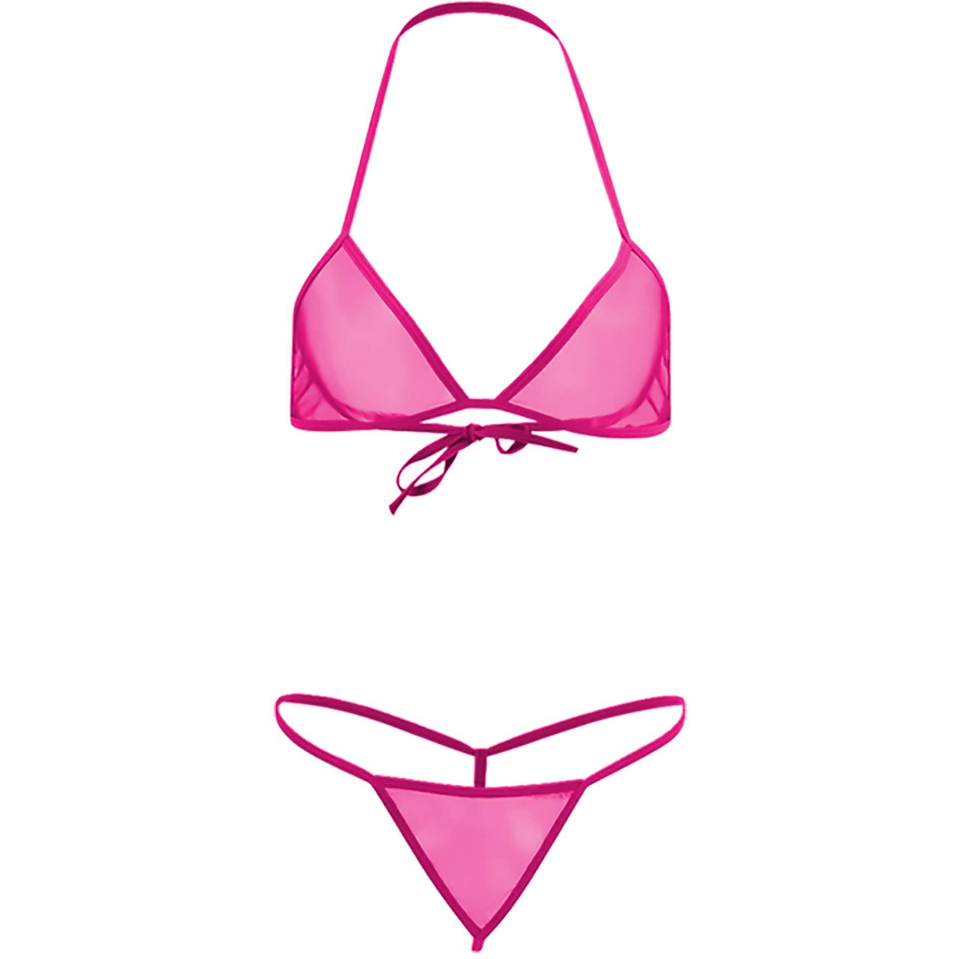 Xs And Os Women Sheer Net Bra Panty Lingerie Set (Rose, Free Size)