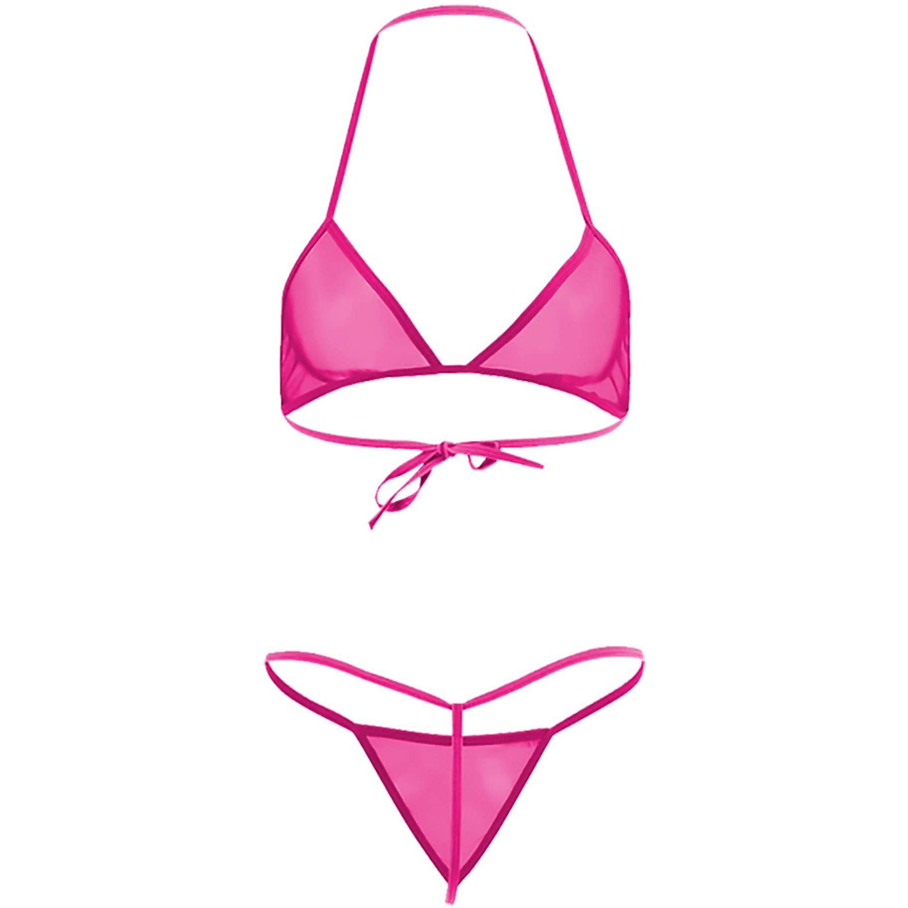 Xs And Os Women Sheer Net Bra Panty Lingerie Set (Rose, Free Size)