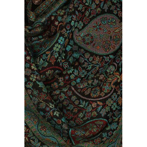 Pashtush Mens Paisley Pattern Bamboo Ethnic Stole (Antique Saphire Black)