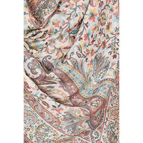 Pashtush Mens Fine Soft Ethnic Fine Bamboo Woven Stole White