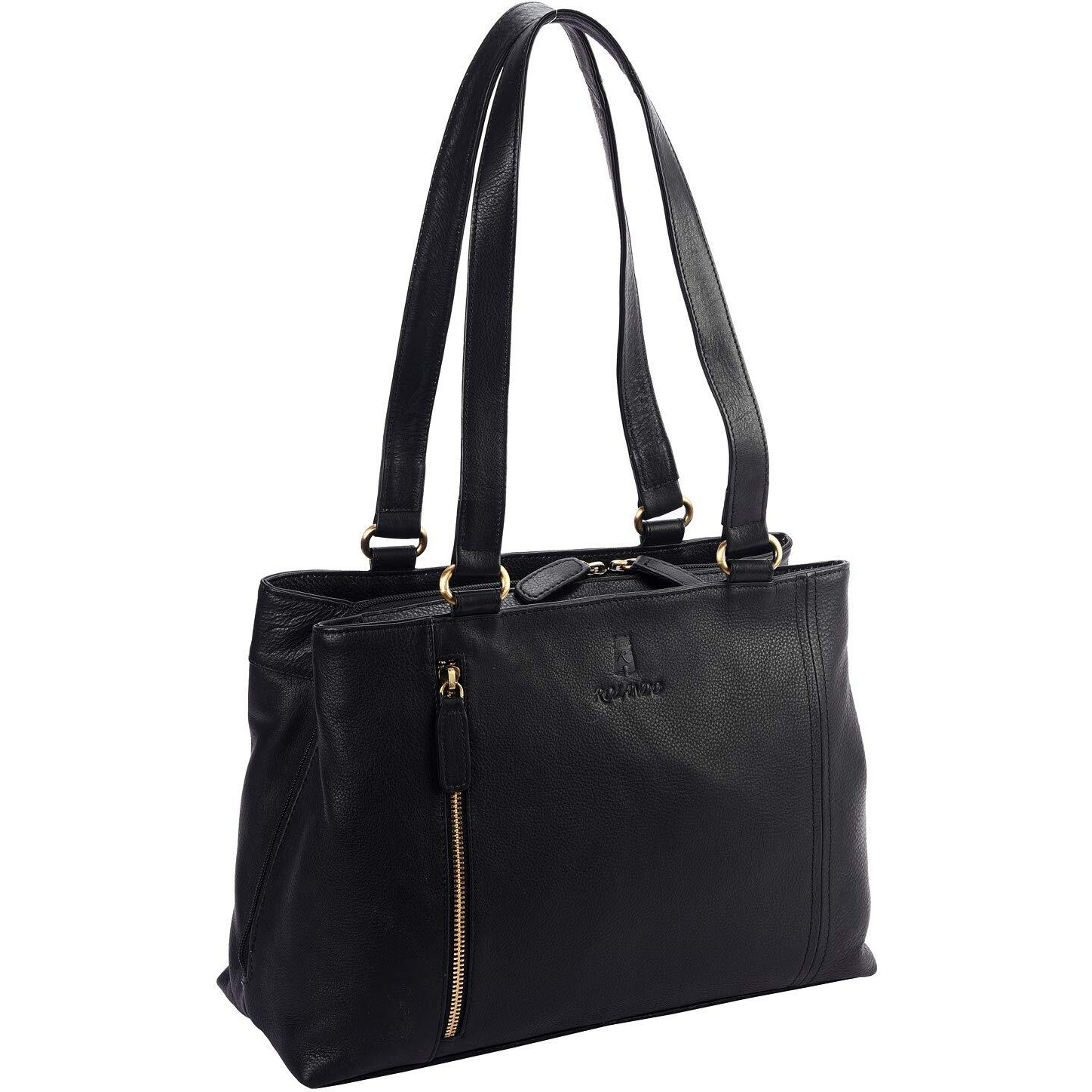 Rolando Maya Women's Top-Handle Leather Handbag (Matt Black)