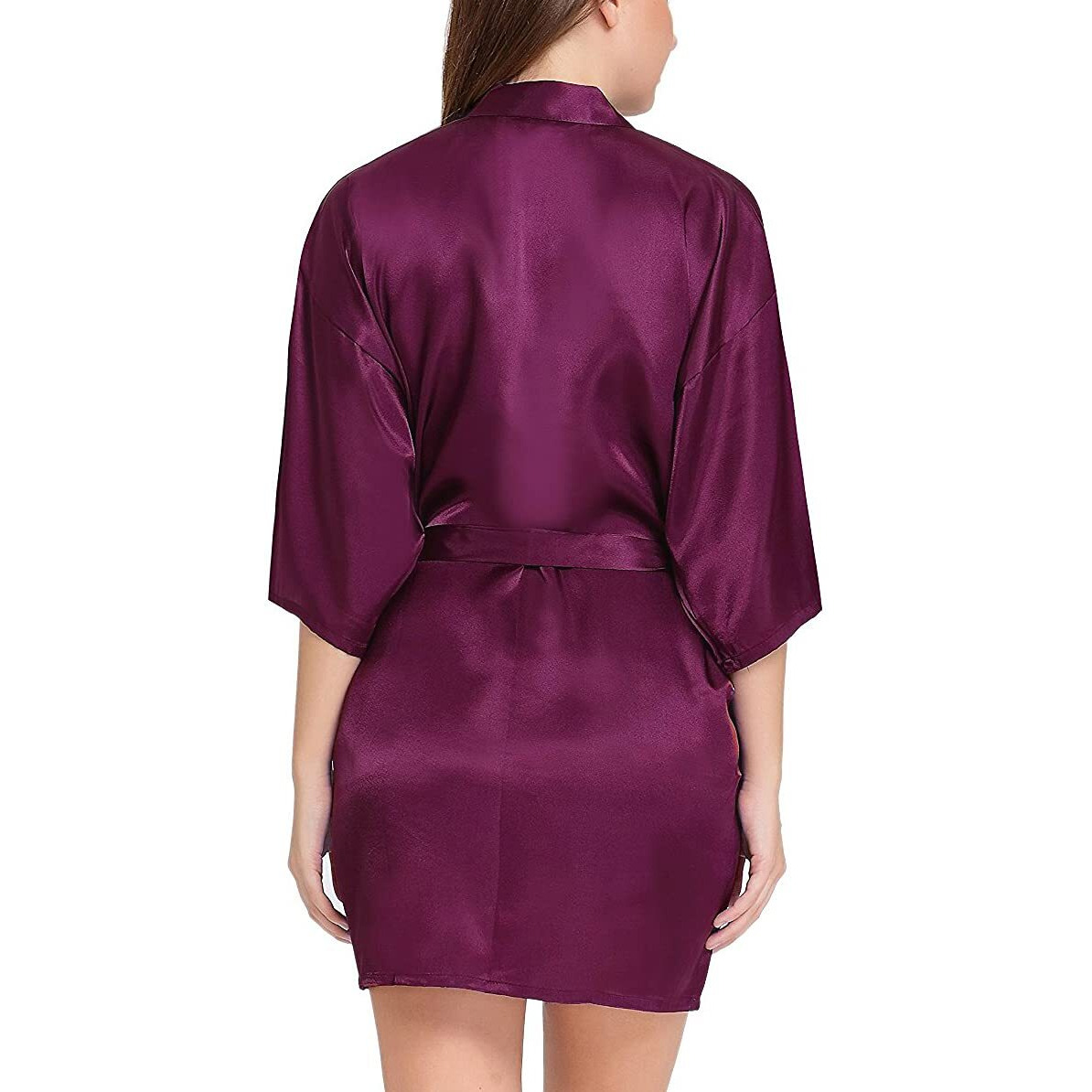 Xs And Os Women's Satin Solid Above The Knee Babydoll Dress (St_1017_Os_Purple_Free Size)