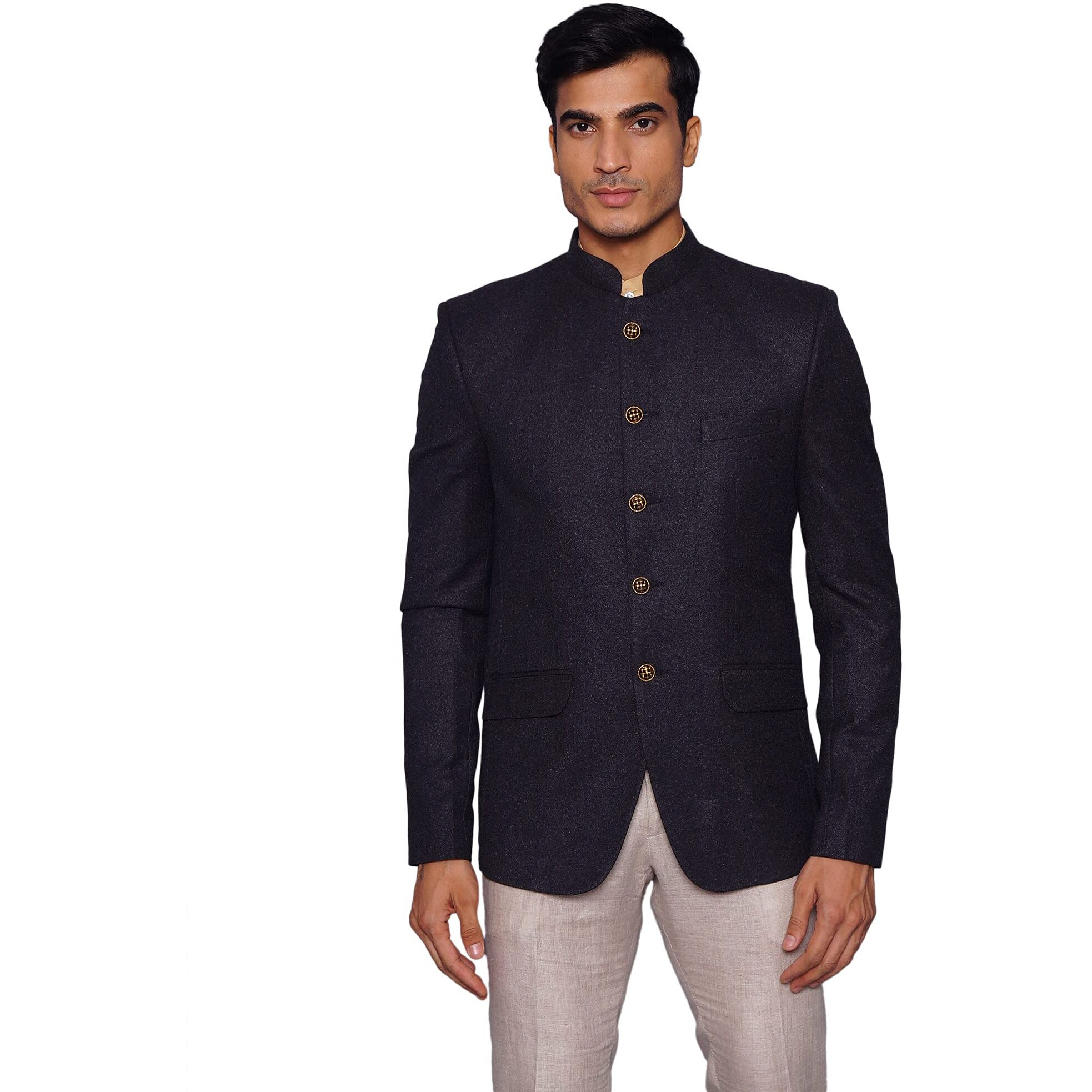 Wintage Men's Tweed Casual And Festive Blazer Coat Jacket  Grey,X-Large