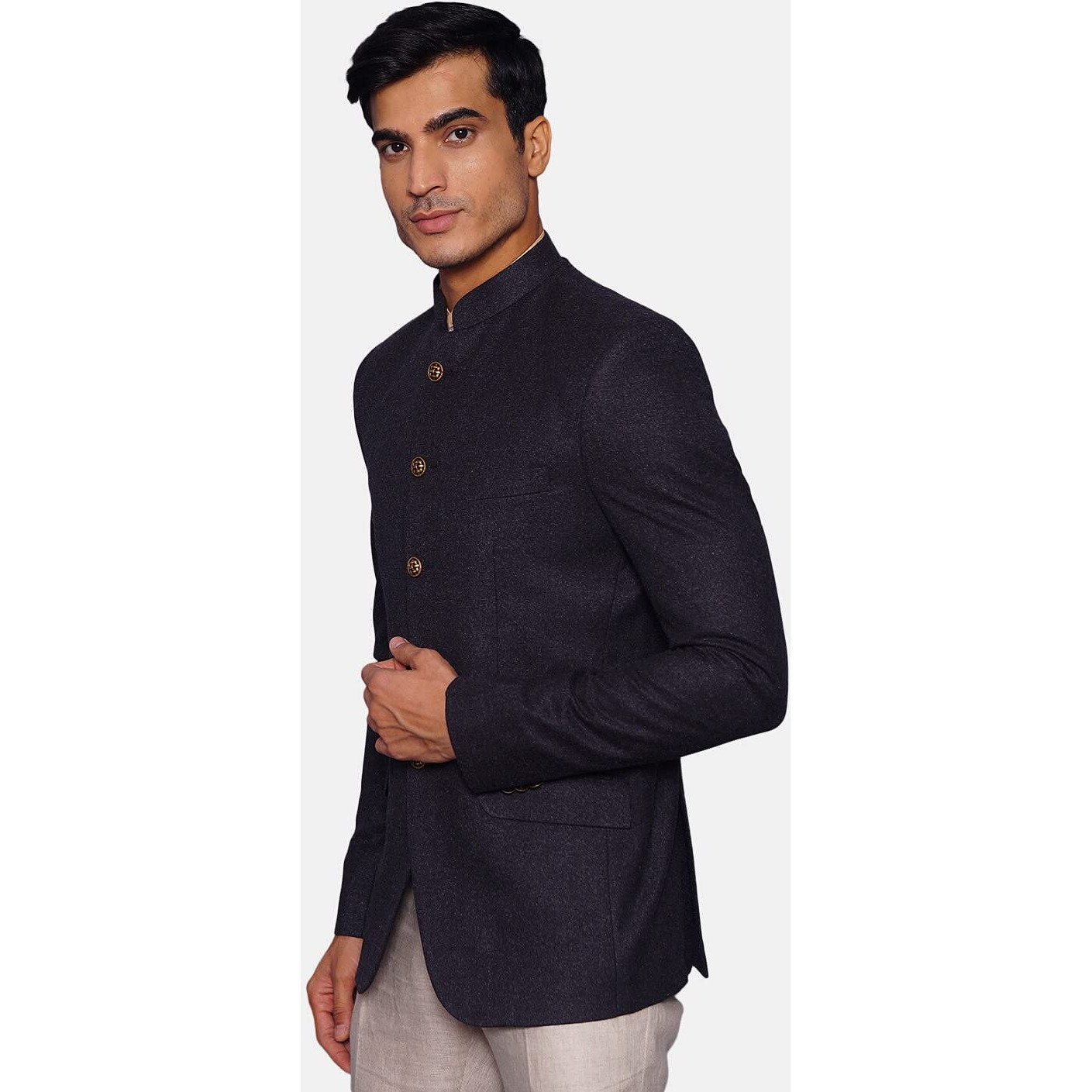 Wintage Men's Tweed Casual And Festive Blazer Coat Jacket  Grey,X-Large