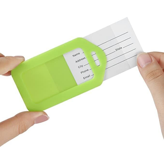 More Buy Luggage Tags, Bag Tags, Suitcase Tags For Traveling, Camping, Hiking | For Easy Identication With Silicon Band & Name Tag Label (Pack Of 6) (Multicolour - Colour May Vary)