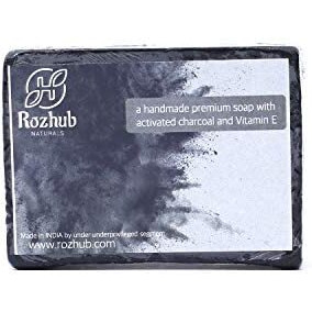 Rozhub Naturals Activated Charcoal Handmade Soaps, 100 Gm (Pack Of 4)