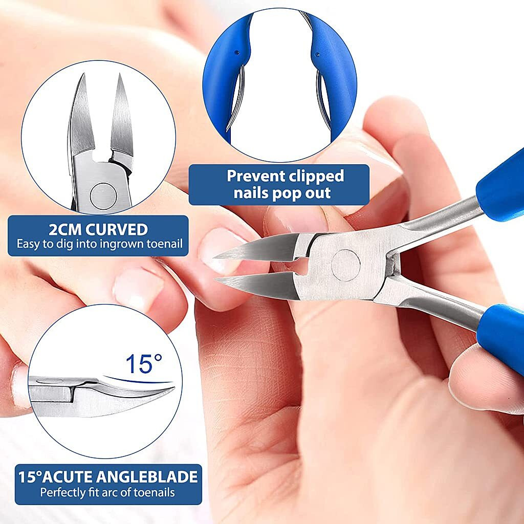 Maycreate 10Pcs Nail Cutter Toenail Toolpedicure Kit Professional Tools Toe Nail Clippers For Adult Fingernail Manicure Set,For Ingrown Toenail Treatment/Thick Nails/Normal Nails