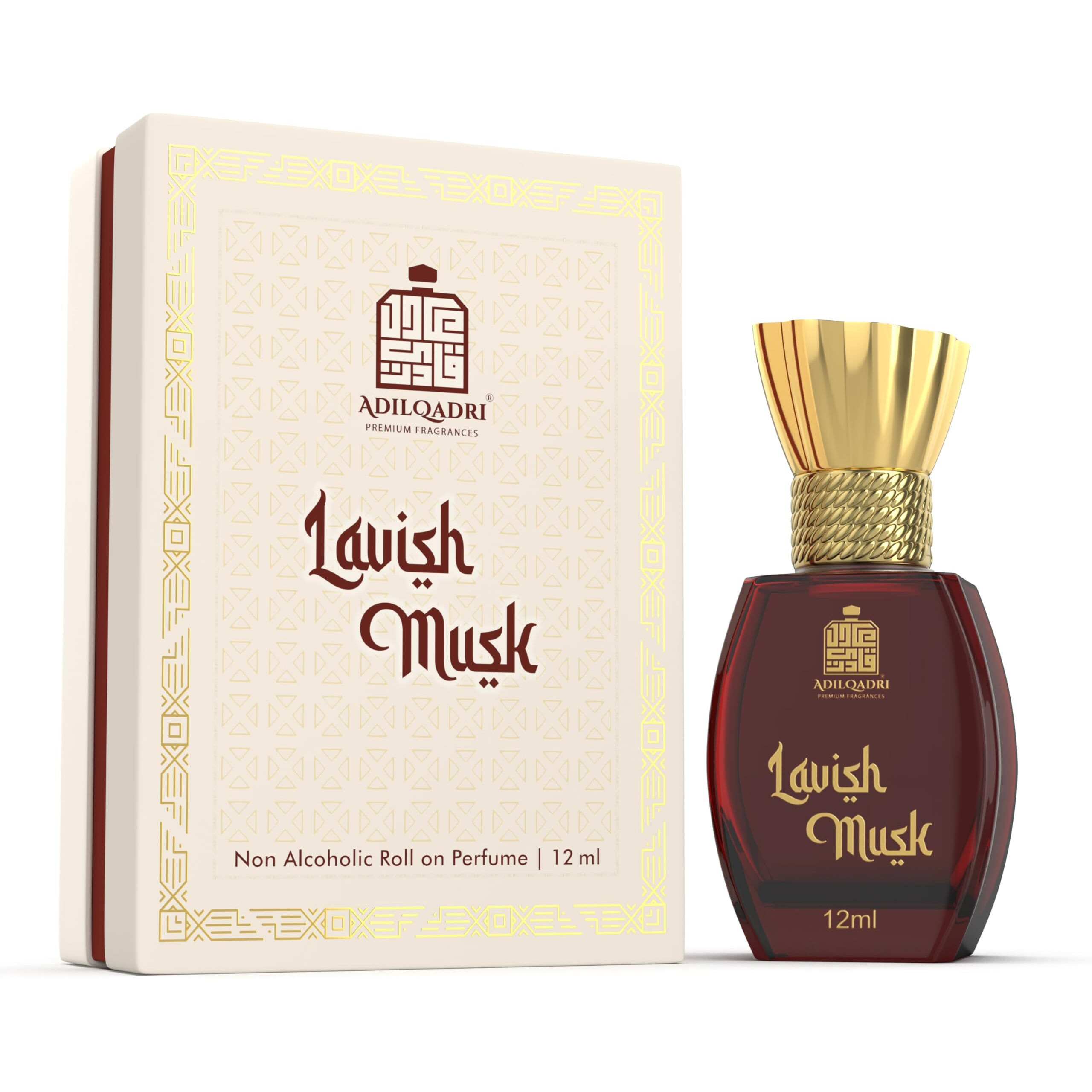 Adilqadri Lavish Musk Attar For Men & Women - Musky, Unique Scent, Unisex, Non-Alcoholic Roll-On, Long Lasting Fragrance With Musk, Rose, Powdery Softness & Woody Notes - 12 Ml