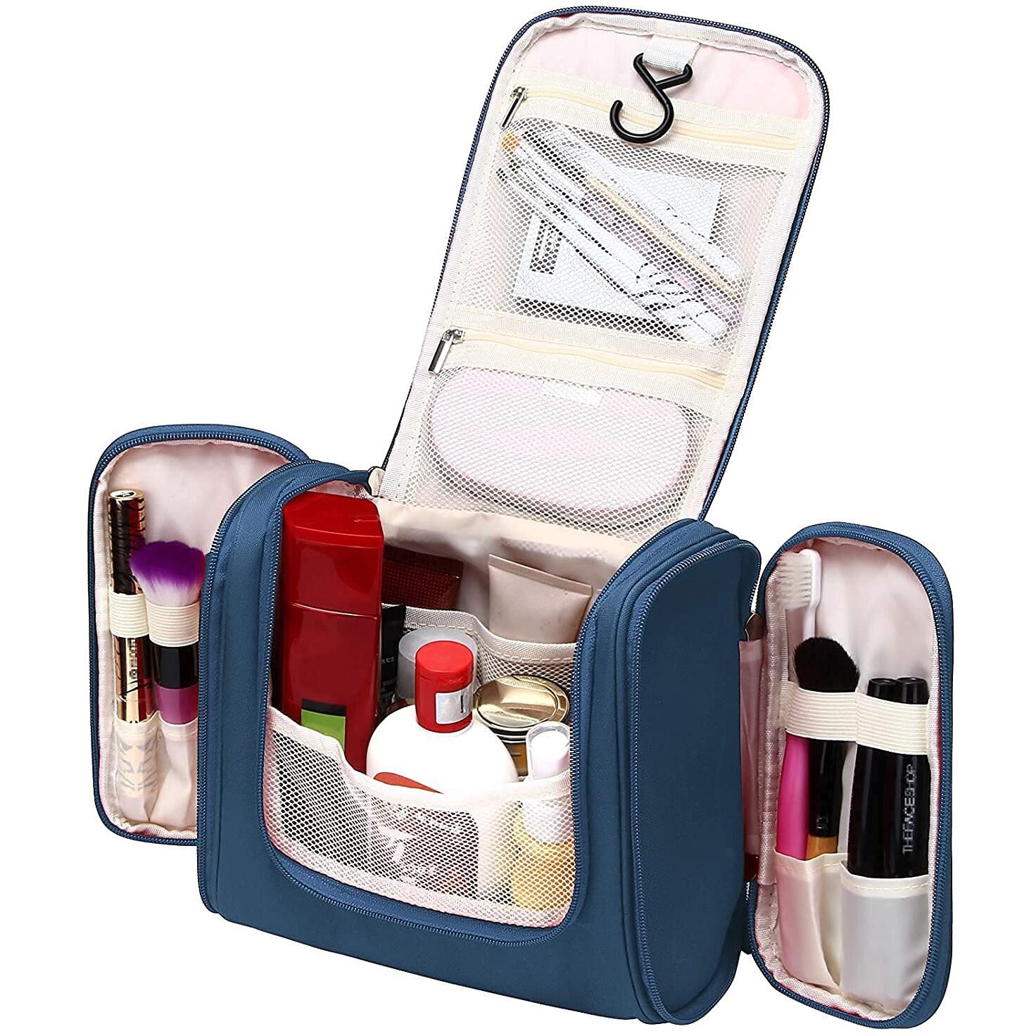 Niwlix Travel Makeup Pouch Cosmetic Organizer Bag Travel Pouch Shower Wash Bag For Women And Men (Navyblue)