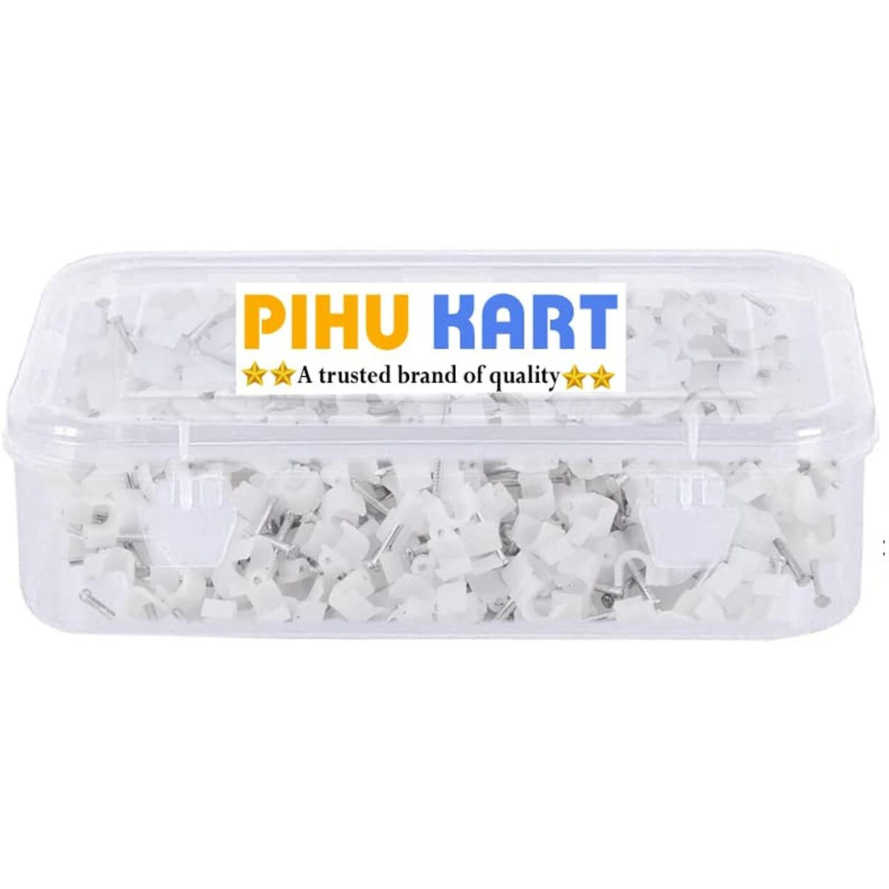 6Mm 200 Pcs Circle Cable Clips With Metal Nails (6Mm, 200 Pieces)