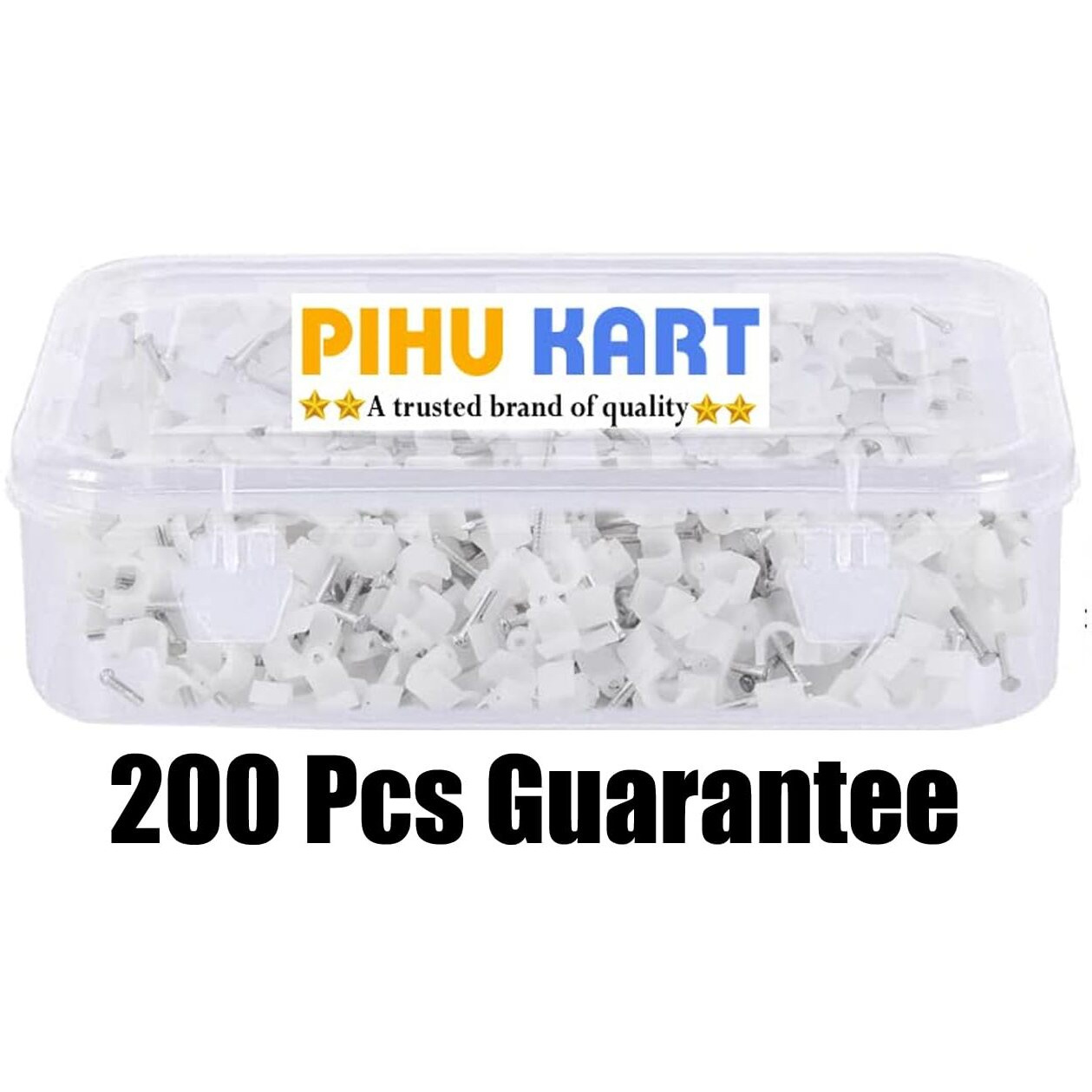 6Mm 200 Pcs Circle Cable Clips With Metal Nails (6Mm, 200 Pieces)
