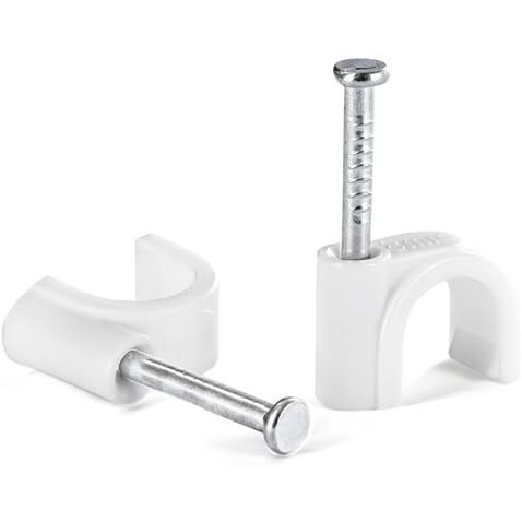 Combo 4Mm, 6Mm, 10Mm, 300 Pcs Circle Cable Clips With Metal Nails