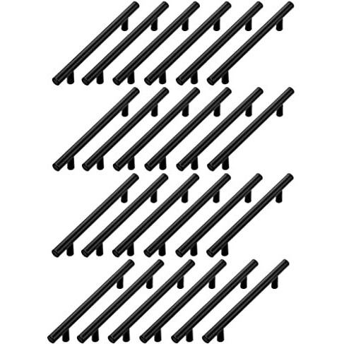Store 2508 Stainless Steel Cabinet Handles Pull Handle 6 Inches (Matte Black Pack Of 24)