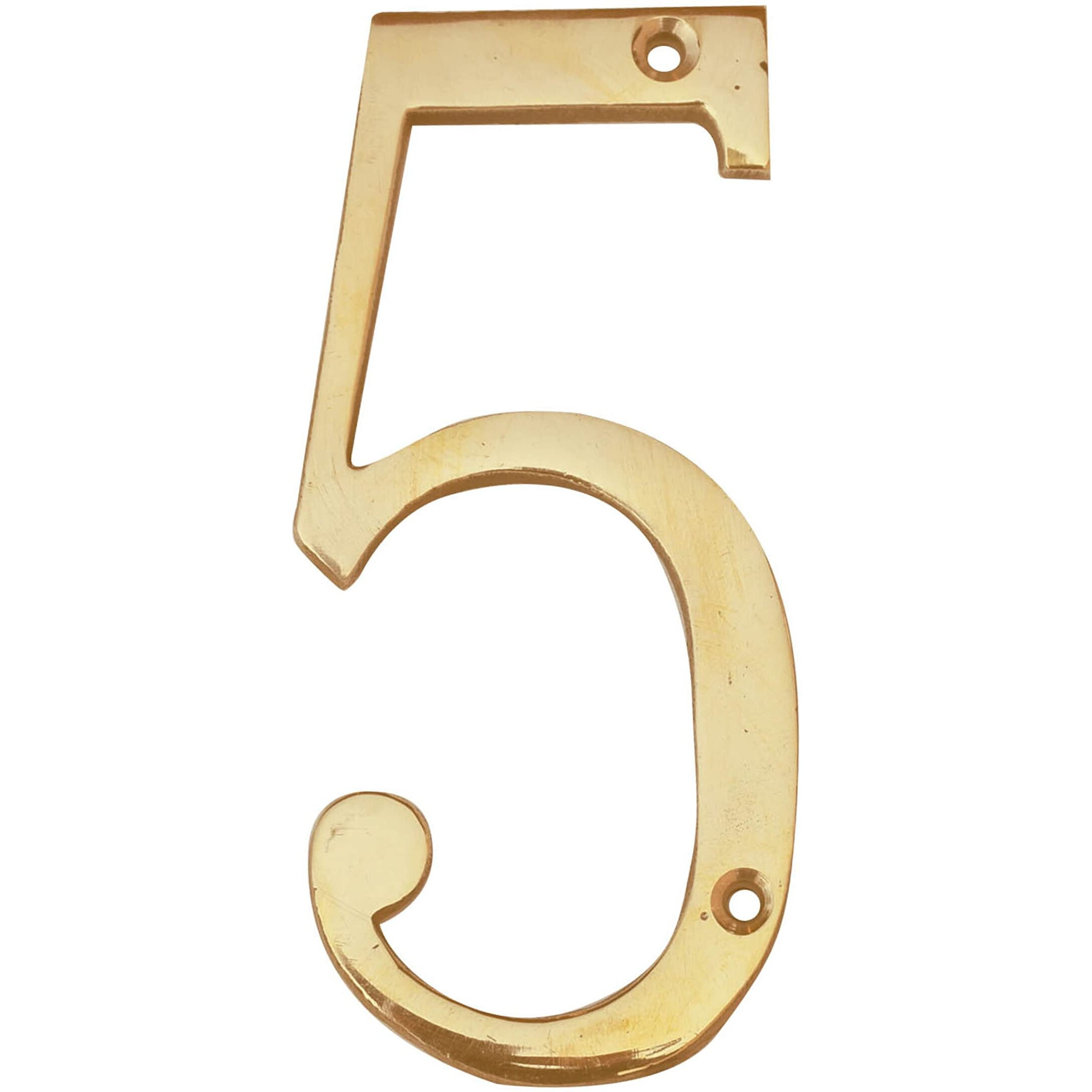 Pure Source India Brass House Hotel Door Number 4 Inch - No 5 (Five - 1 Piece)