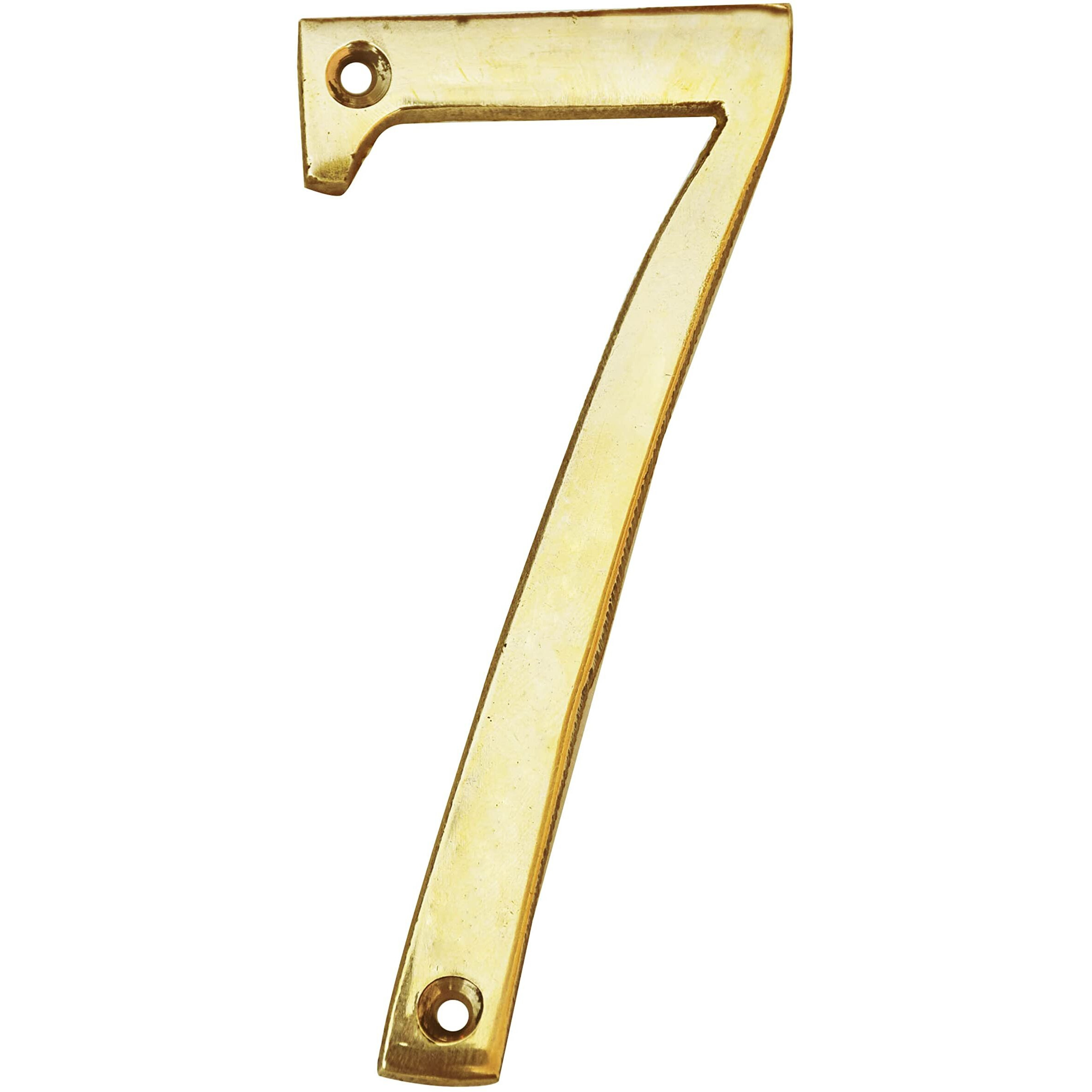 Pure Source India Brass House Hotel Door Number 4 Inch - No 7 (Seven - 1 Piece)