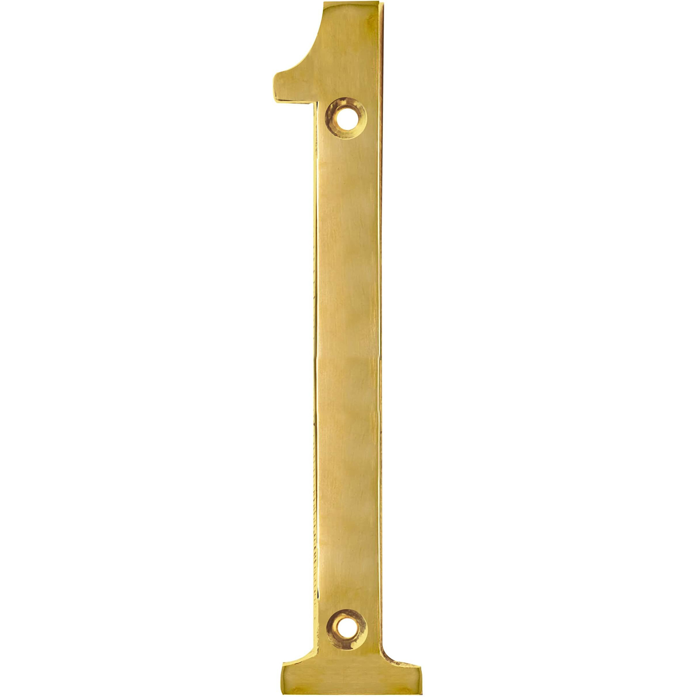 Pure Source India Brass House Hotel Door Number 4 Inch - No 1 (One - 1 Piece)