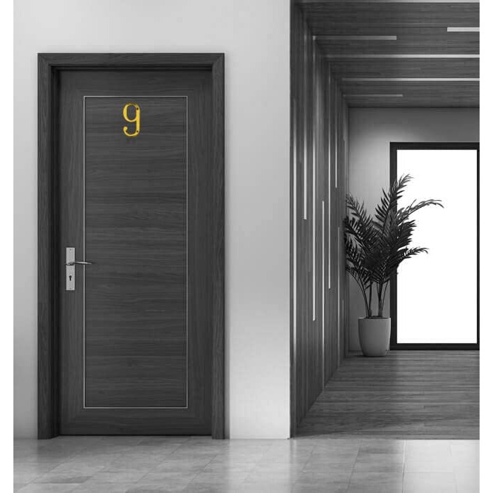 Pure Source India Brass House Hotel Door Number 4 Inch - No 9 (Nine - 1 Piece)