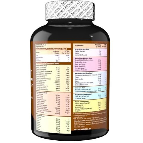 Naturyz Men's Sport Advanced Daily Immunity Supplement Specialized Multivitamin Tablet -Pack Of 60 Count