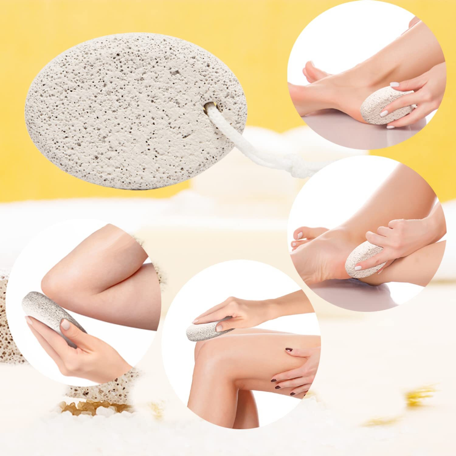 Pumice Stone For Feet 4 Pcs, Kutolaki Natural Lava Pumice Stone, Pumice Scrubber Foot Stone Exfoliating Callus Remover, Pumice Stone Remove Dead Skin For Hand, Foot, Elbows