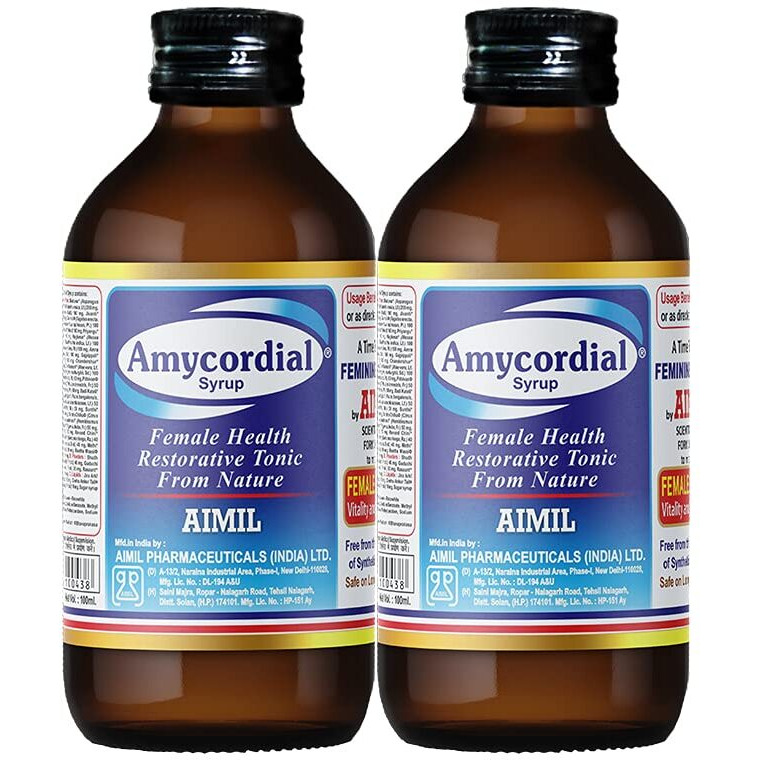 Aimil Amycordial Syrup - 200Ml (Pack Of 2) | Female Health Restorative Tonic | Contains Shatavari, Amla, Guduchi, Methi And More