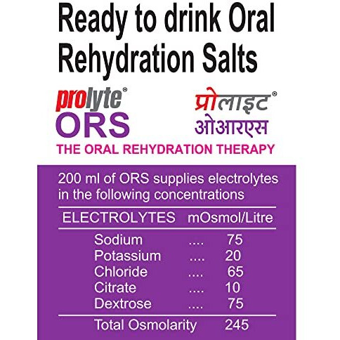 Cipla Prolyte Ors Ready To Drink Oral Rehydration Contains Vital Electrolytes | Restores Body Fluids & Electrolytes Lost Due To Sweating, Diarrhea & Vomiting | Who Formula (Black Currant, Pack Of 10)