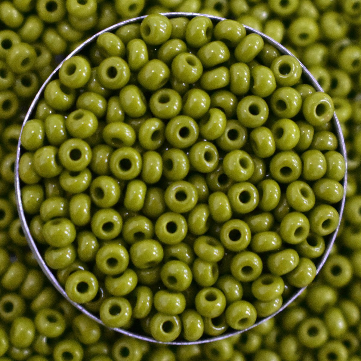 Embroiderymaterial 8/0 Olive Color Preciosa Seed Beads For Jewellery Making, Craft, Bracelet Making, Embroidery Work, Hair Accessories, Hair Band Making, Bag Making Etc. (100 Gram, 8/0, 3Mm)