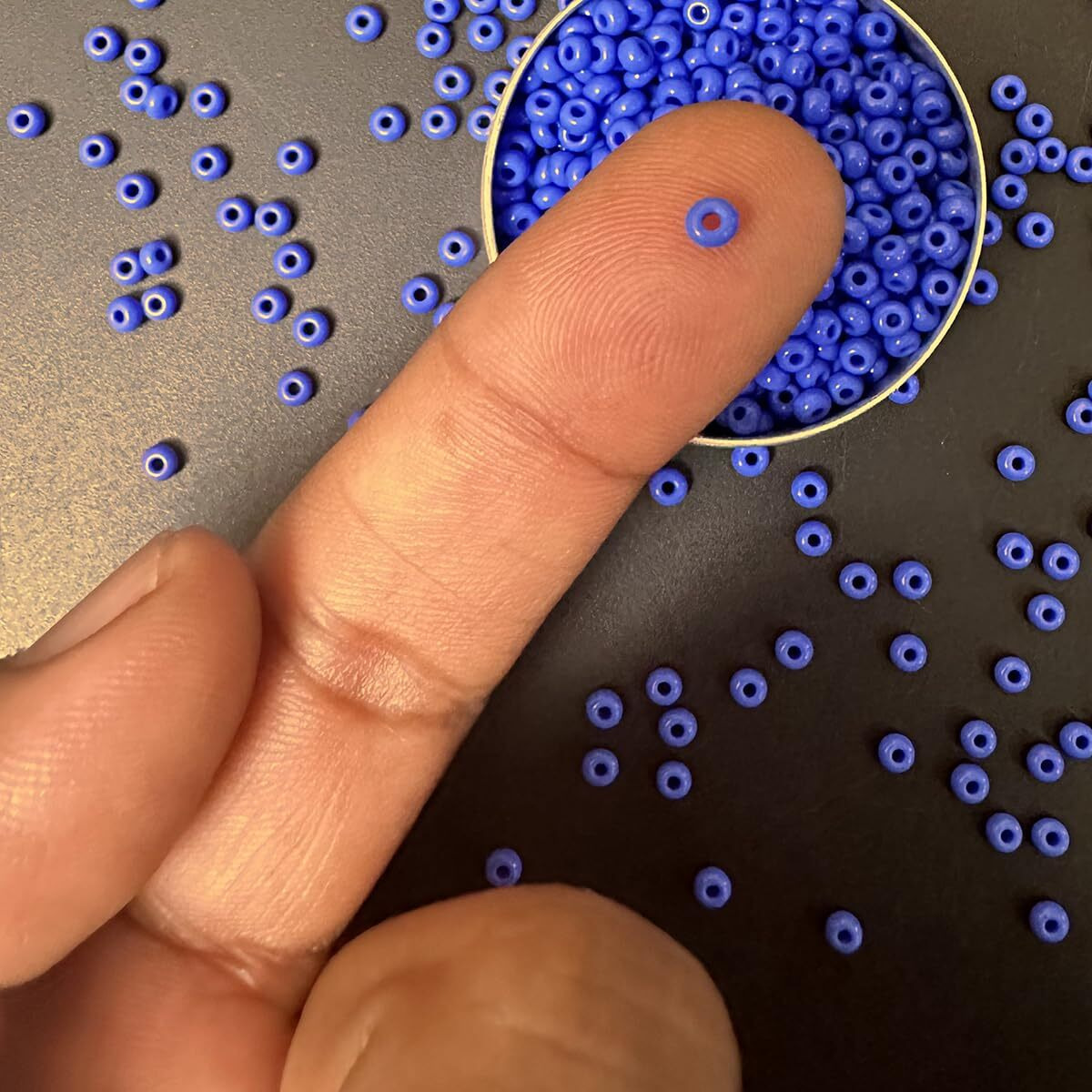Embroiderymaterial 8/0 Bluish Violet Color Preciosa Seed Beads For Jewellery Making, Craft, Bracelet Making, Embroidery Work, Hair Accessories, Hair Band Making, Bag Making Etc. (100 Gram, 8/0, 3Mm)
