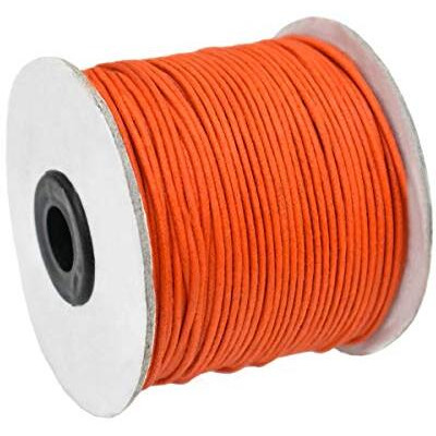 Embroiderymaterial 2Mm Thick Cotton Wax Thread Cord For Embroidery, Craft, Bracelet Making Thread, Jewellery Making Thread, Dori/Rope(90 Meter, Orange), Multicolor, 1 Count