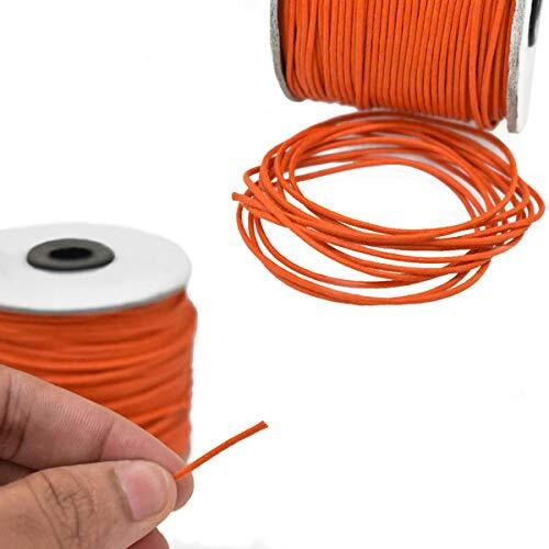 Embroiderymaterial 2Mm Thick Cotton Wax Thread Cord For Embroidery, Craft, Bracelet Making Thread, Jewellery Making Thread, Dori/Rope(90 Meter, Orange), Multicolor, 1 Count