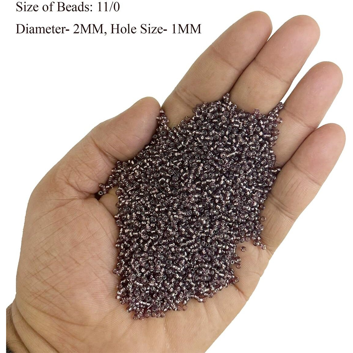 Embroiderymaterial 11/0 Stone Pearls, Plum Purple Seed Beads, Raw Materials For Making Toran, Beads For Jewellery Making, Bag Decoration, Embroidery, Muthyalu Craft Etc (2Mm/100 Grams)