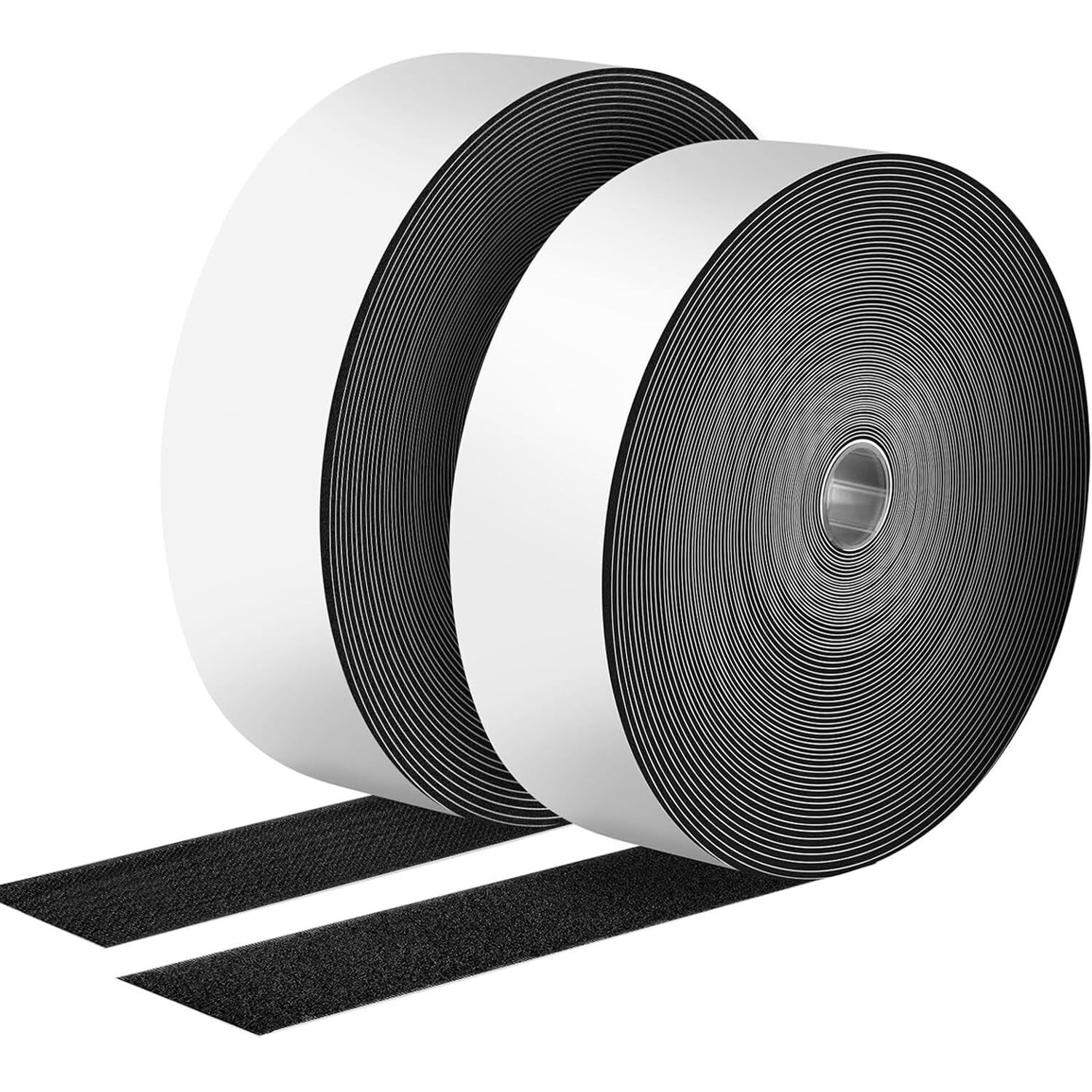 Lifekrafts Self Adhesive Hook Tape & Self Adhesive Loop Tape (25M*50Mm Hook & Loop Tape, Black Color), Sticky Back Fastening, Strong Glue With Durable Quality, Adhesive Back Mounting Tape For Stationary, Pictures ,Tools, Household Purposes, Schools And Office Etc.