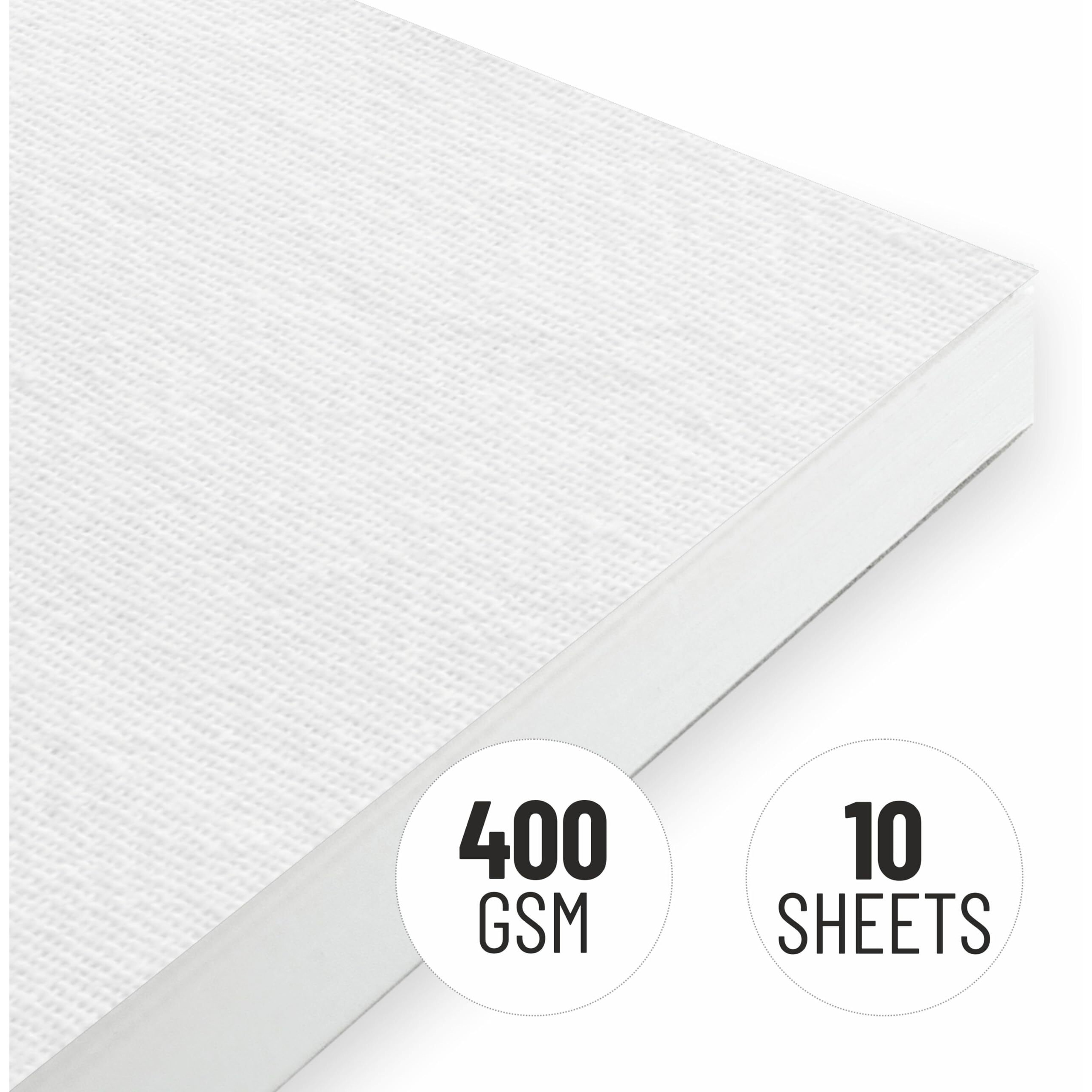 Anupam Canvas Painting Pad 100% Cotton Acrylic Gesso Primed With Acid Free Paper 10 Sheets 400 Gsm For Acrylic And Oil Painting (A4)