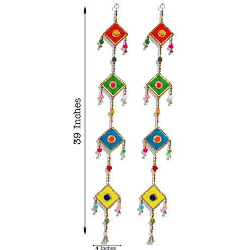 Jh Gallery Handmade Woollen Kite Door Wall Hangings (Jhg-Khl-V, Multicolour, 39 Inches) - 1 Pair