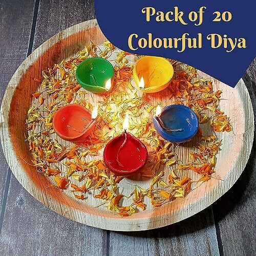 Indian Karigar Diya For Diwali Decoration Items For Home Decor 20 Colourful Clay Diya Decorative Diyas For Diwali Festival Diwali Diyas For Diwali Decor (Diwali Decoration Items For Home Decor)
