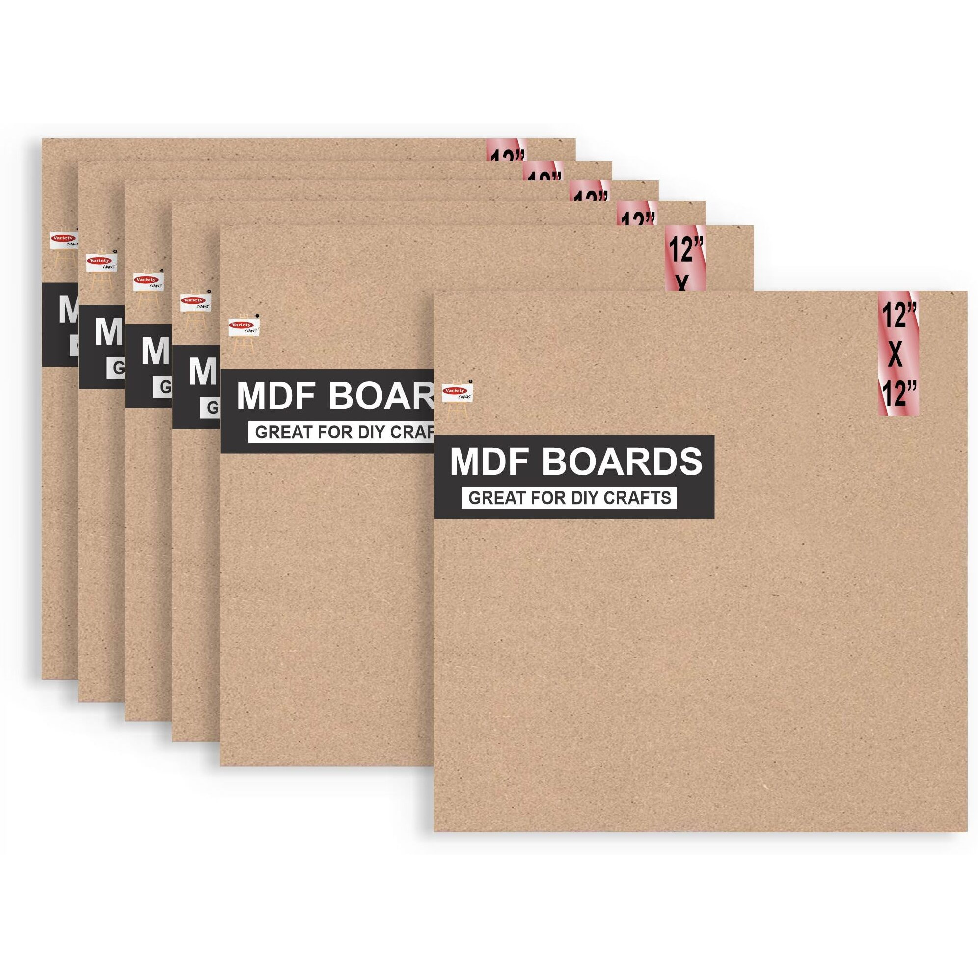 Variety Canvas 6 Piece A4 Size Mdf Boards For Art And Craft, Wood Mdf Sheets For Craft Work, Diy Mdf Cutouts (12 X 12 Mdf Board)