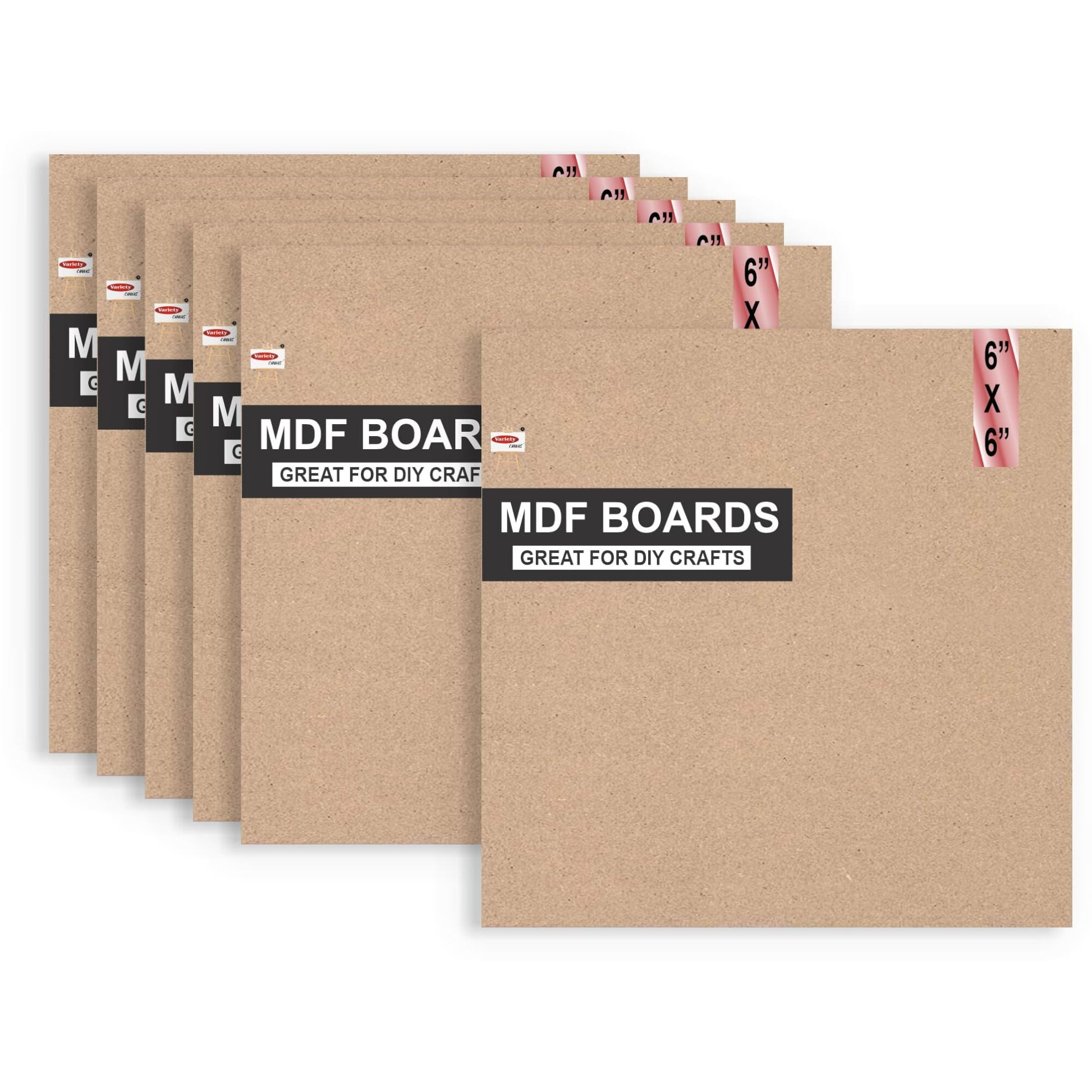 Variety Canvas 6 Piece A4 Size Mdf Boards For Art And Craft, Wood Mdf Sheets For Craft Work, Diy Mdf Cutouts (6 X 6 Mdf Board)