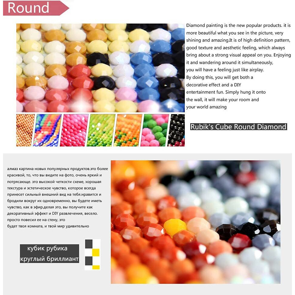 Hasthip 5D Diamond Painting Kit, 40 * 50Cm Full Drill Diamond Painting Rhinestone Embroidery Pictures For Adults Kids Relaxation And Home Wall Decor (Multi-Color 4)