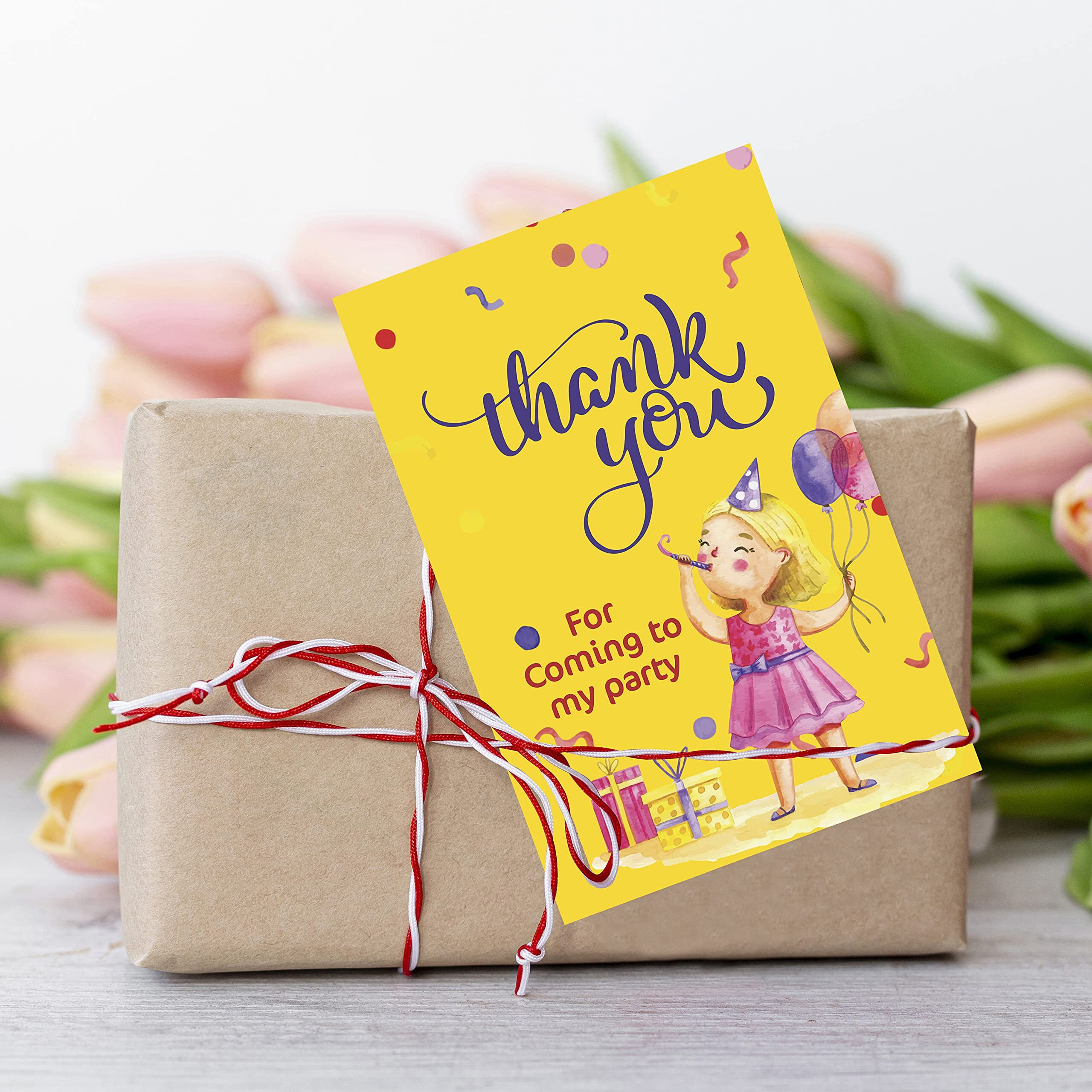 Clickedin - Thank You Party Tags, (4 Designs) Pack Of 50 Pieces Perfect For Party, Birthday And Wedding Celebration, Bridal Showers