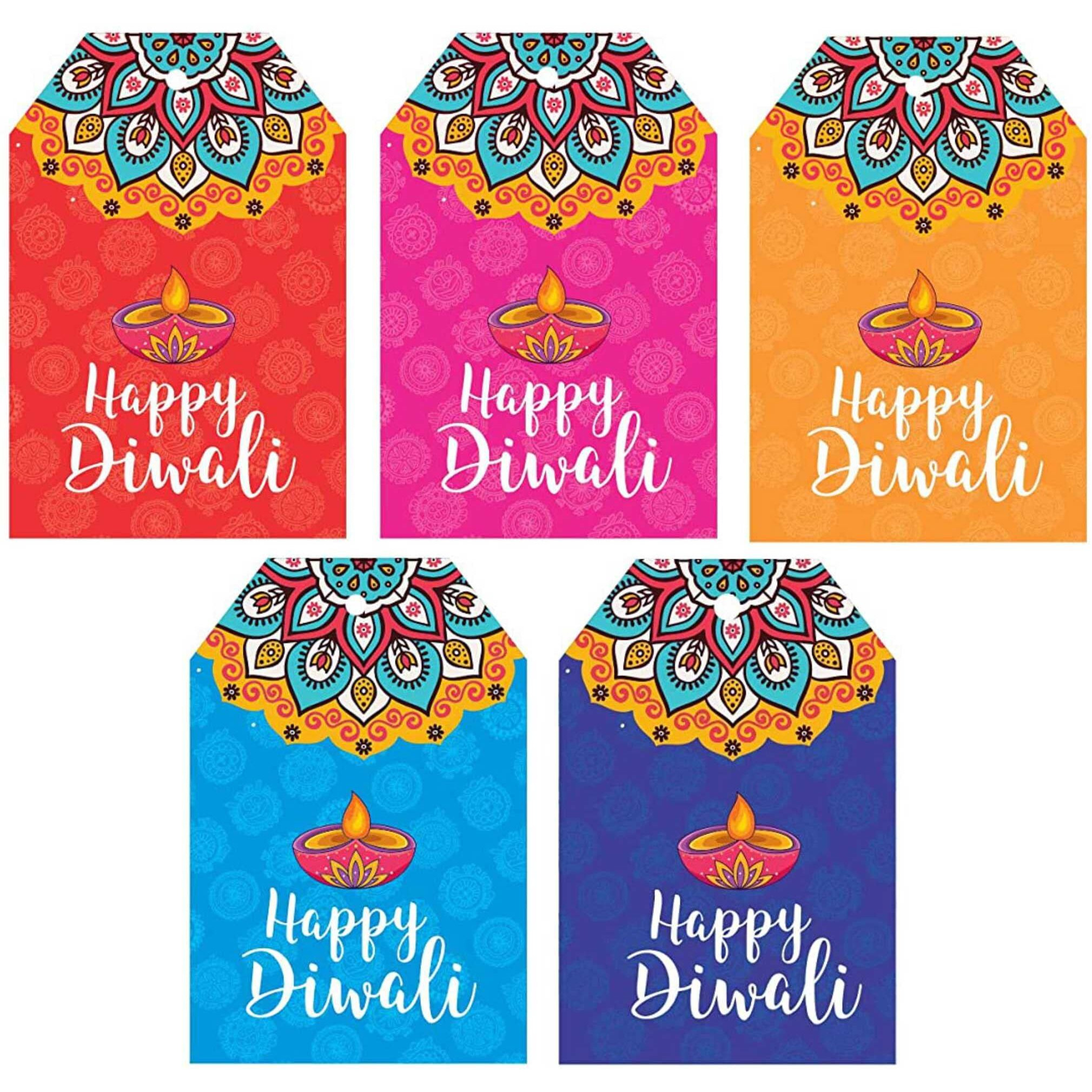 Svm Craft Happy Diwali Gift Tag Colour Happy Diwali Tags Happy Diwali Gift Decoration Tags Diwali Gift Tags For Gift Hamper Diwali Returns Favour Tags Decorative Item Diwali Tags Gift Box- 50 Pices