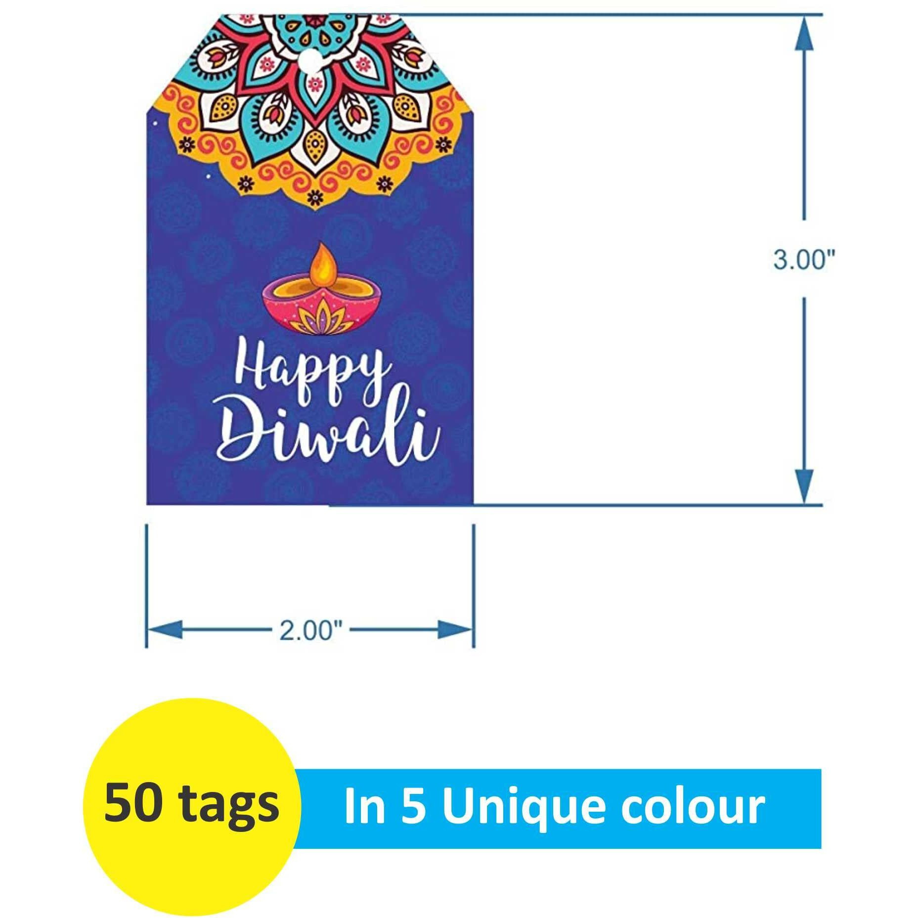 Svm Craft Happy Diwali Gift Tag Colour Happy Diwali Tags Happy Diwali Gift Decoration Tags Diwali Gift Tags For Gift Hamper Diwali Returns Favour Tags Decorative Item Diwali Tags Gift Box- 50 Pices