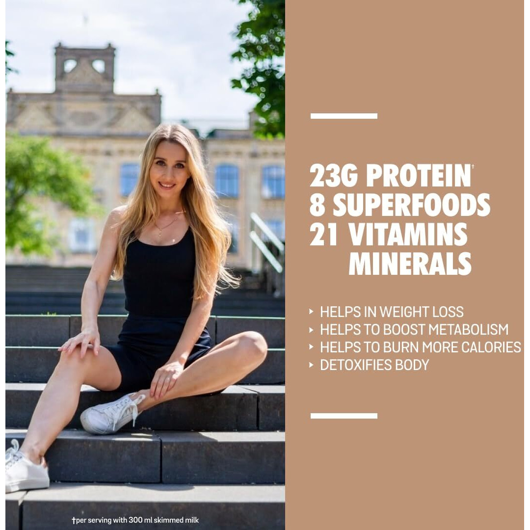 Sparkfusion True Slim Protein Powder Meal Replacement Shake | For Weight Control And Management | 23 Gm Protein With 8 Ayurvedic Superfood | Sugar Free | For Men And Women (Alphonso Mango, 500 G)