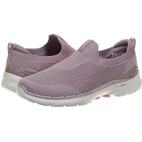 Skechers Womens Go Walk 6 - Vibrant Smile Mauve Sports Slip On Shoe